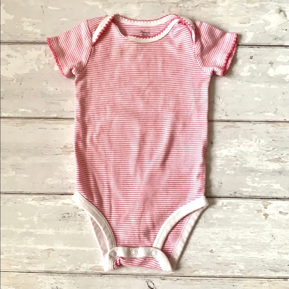 Baby Girl 6m Outfit Carters Pink Stripes Pants Set Light Pink Onesie Bodysuit